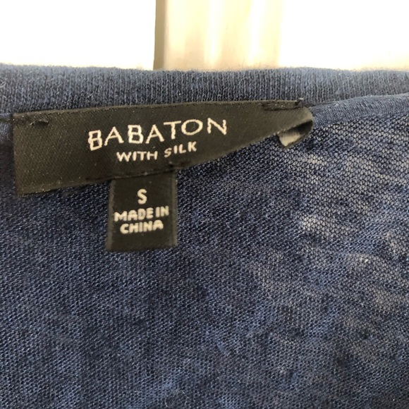 Aritzia (Babaton) Navy Blue Silk Lace Top - Size S - Picture 5 of 6